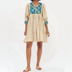 NWT Oliphant Cuff Sleeve Regent Gold Dress